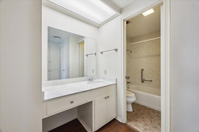 Bathroom featuring vanity and bathing tub / shower combination