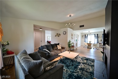 Living room with wood finished floors