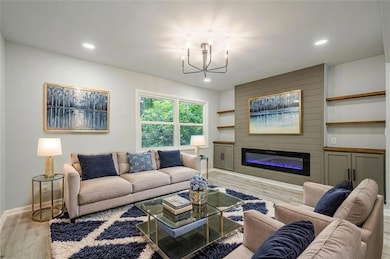 Virtually Staged Fireside Family Room