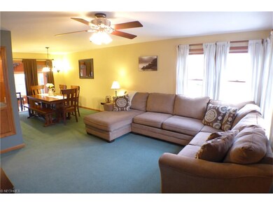 View from the living room into the dining room