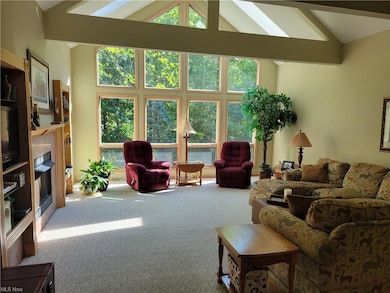 VAULTED-BEAMED CEILING-FULL WALL WINDOWS- NATURE VIEWS