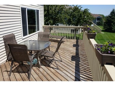 Deck enters from dining area and overlooks back ya