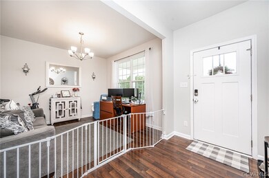 Foyer with view of formal living room/office and f
