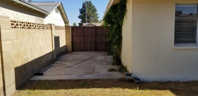 3425 concrete slab behind gate