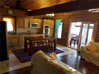 kitchen, dining, living room