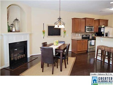 Breakfast room or keeping area with fireplace