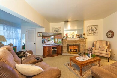 Oversized living room with electric fireplace