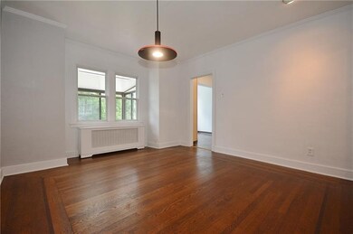 Dining room with gorgeous original hardwood floors