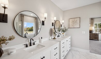 Primary bath with dual vanities