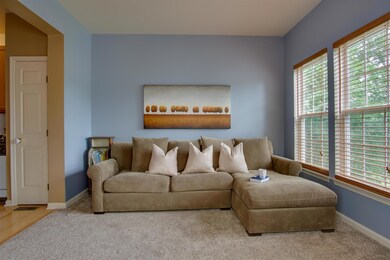 Den overlooking green space.