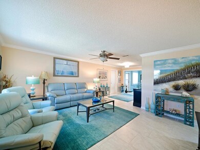 Light and bright Living Room. Porcelain tile floor