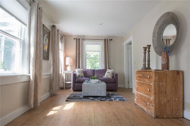 The living room with laminate flooring