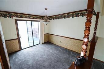 Dining Room with walkout to deck