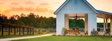 Pavilion and lake
