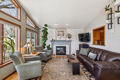 Sunroom with gas fireplace