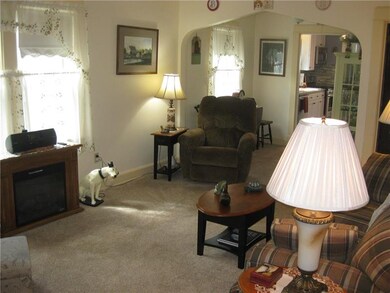 Living room into kitchen view