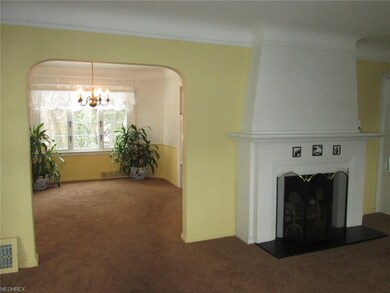 Looking into the dining room from the living room.