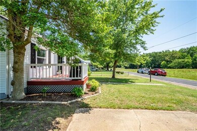 View of the front yard and field across the street