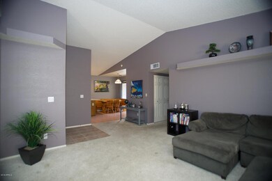 Living room into kitchen