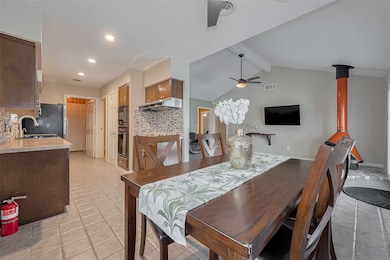 Breakfast area with view of kitchen