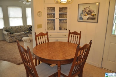 Eat in area with built in china cabinet