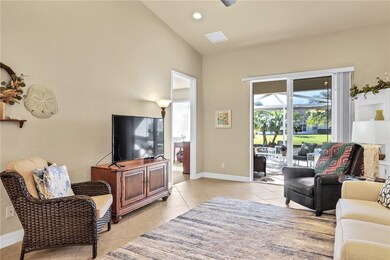 Living Room with vaulted ceilings.