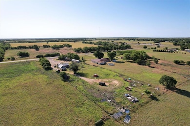 Aerial overview of property's location with rural landscape