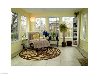 Sunroom with ceramic tile floor