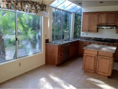 Kitchen nook looks to back yard