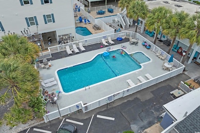Drone / aerial view of a pool