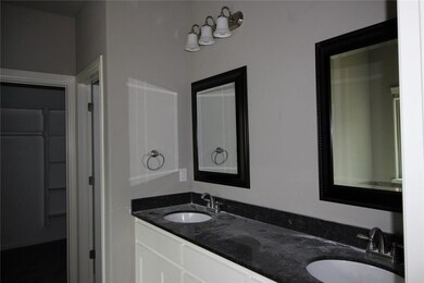 Master Bathroom with double sinks, granite countertop