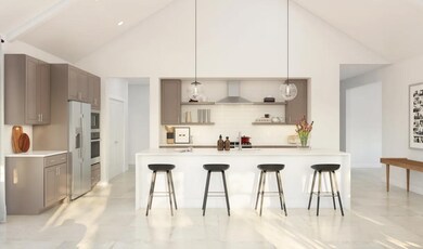 Kitchen with vaulted ceiling