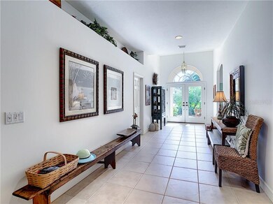 Entry Gallery splits master from guest quarters an