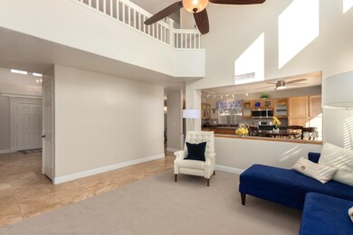 family room open to the kitchen