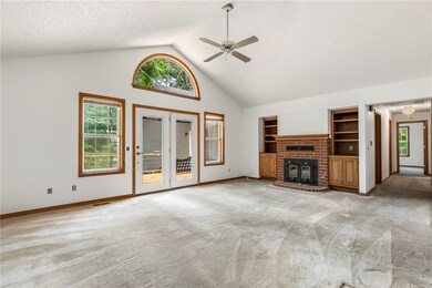 Living room with built ins