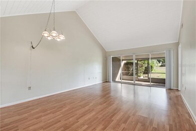 Living room looking onto screened patio