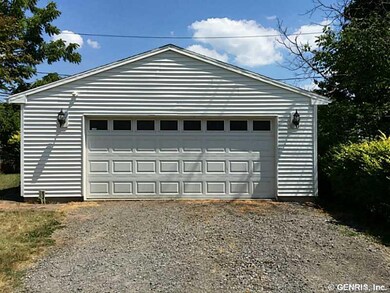 Garage. View from the street of large, well constr