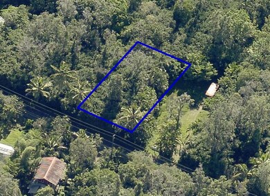 Overhead photo, looking NE at lot (property lines are approximate).