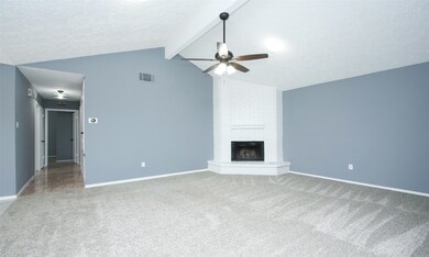 Living room with fireplace