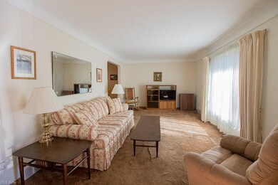 Living room with large picture window.  Under carp
