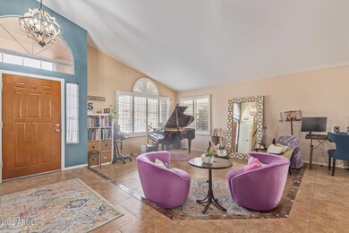 vaulted entry and front room