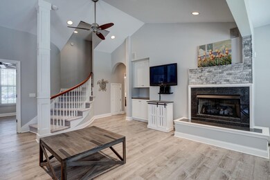 Gas-Log Fireplace/Staircase