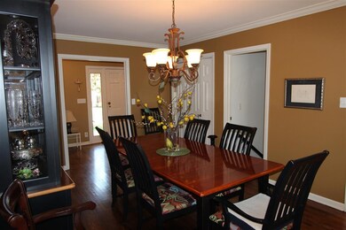 The formal dining room is located directly off the
