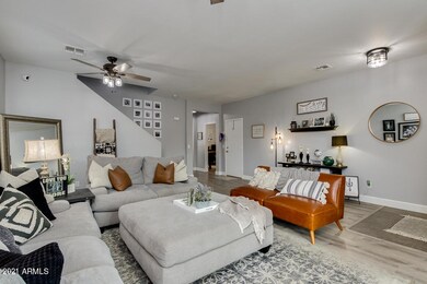 open living and dining space