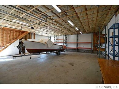 Barn. Shop interior with loft attic.
