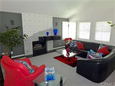 Living Room with distinctive Fireplace
