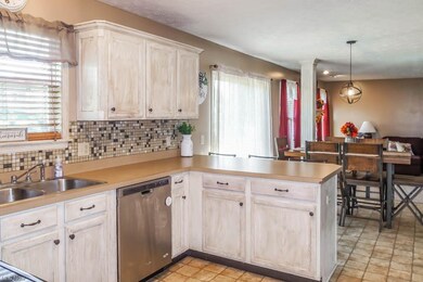The kitchen opens to the dinette.