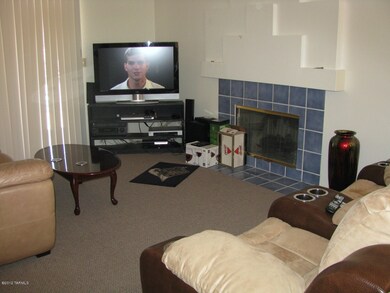 family room with gas fireplace