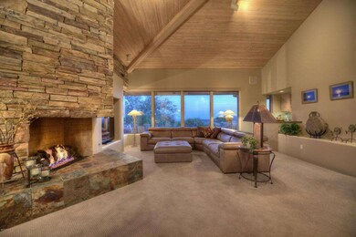 Stacked Stone Fireplace