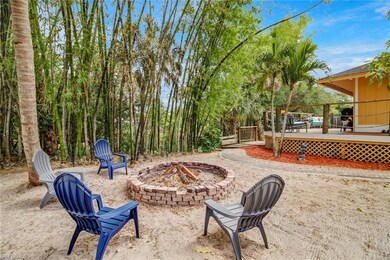 Fire pit along the creek